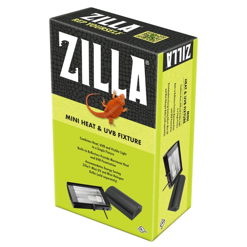 Zilla Reptile Terrarium Enclosure Mini Heat & UVB Light Fixture (Bulb Sold Separately), White, 1 Count (Pack of 1) - Image 1